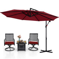 Ivy Bronx Ludelle 106'' Cantilever Umbrella with Crank Lift Counter Weights Included