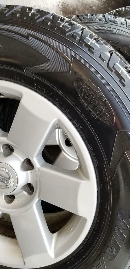 2015  NISSAN TITAN    OEM  18 INCH ALLOY WHEELS WITH  GOODYEAR  ALL TERRAIN  HIGH     PERFORMANCE  255 / 70 / 18 TIRES in Tires & Rims in Ontario - Image 3