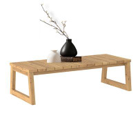 Latitude Run® Outdoor Slat-Top Acacia Wood Coffee Table Nature