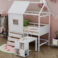 Harper Orchard Novello Kids Twin Loft Bed with Drawers