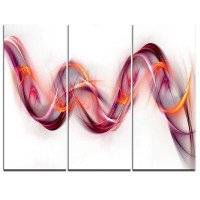Made in Canada - Design Art Tangled Pink Gold Waves - 3 Piece Graphic Art on Wrapped Canvas Set