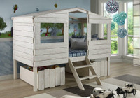 Donco - Tree House Loft in 2 Finishes Rustic Sand / Rustic Grey 1380-TLRS (Kids Beds - Loft Bed)  Dual Loft Drawers Avai