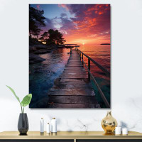 Dovecove Dominican Tropical Sunset Reflections I - Nautical & Beach Canvas Print