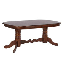 One Allium Way Azura Trestle Extendable Solid Wood Dining Table
