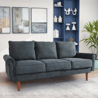 Winston Porter Ozel 74'' Rolled Arm Upholstered Sofa