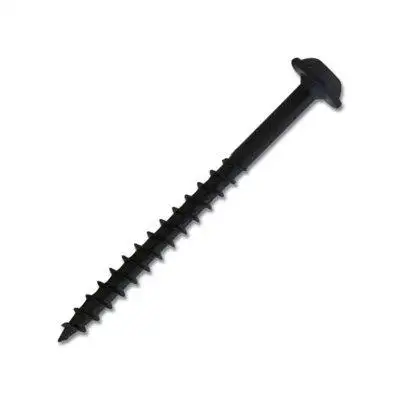CSH #8 x 2 in. Black Square Round Washer Head Coarse Thread Self-Tapping