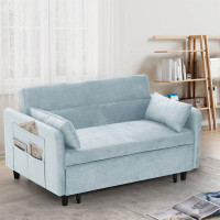 Mercer41 Sofa Pull-Out Bed Includes Two Pillows 54 "Velvet Sofa With Small Space