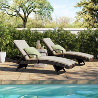 Wade Logan Billur Outdoor Reclining Chaise Lounge with Cushion