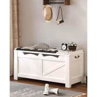 Gracie Oaks 39.4" Storage Bench, Storage Chest, Lift-Top Storage Trunk With 2 Safety Hinges, Wooden Storage Box Chest Or