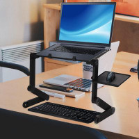 Ebern Designs Foldable Aluminum Laptop Desk Adjustable Portable Laptop Table Stand