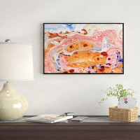 Made in Canada - East Urban Home 'Rose Abstract Fusion' Framed Oil Painting Print on Wrapped Canvas
