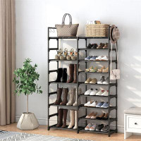 Rebrilliant Modern Stackable Shoe Rack - Durable 9-Tier Design For Bedroom Closet, Organize Up To 30-35 Pairs B7FB9C2083