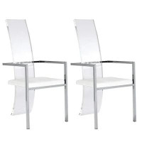 Ivy Bronx Kensei Leather Arm Chair in White