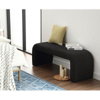 Latitude Run® Modern and Lovely Sherpa Bench, Sleek Bench for End of Bed, Porch and Dining Room