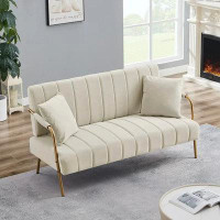 Mercer41 Mercer41 Velvet Loveseat Sofa Couch,Modern Comfortable Sofa Loveseat Small Sofa Couch For Living Room Bedroom A