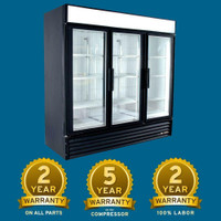 Remanufactured True GDM-72F Three Glass Door Commercial Freezer