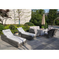 Red Barrel Studio 5 Piece Rattan Complete Patio Set with Cuhions