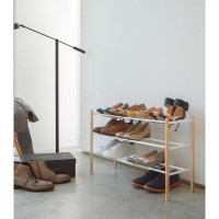 Yamazaki Home Yamazaki Home Expandable 3-Tiered Space Saving Shoe Rack, Steel,  Holds 12 to 16 Shoes