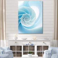 Design Art Azure Abyss Nautilus Spiral - Nautilus Wall Art Living Room