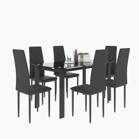 Latitude Run® 7-piece dining table set, dining table and chair