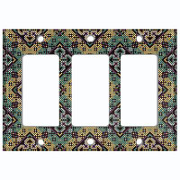 WorldAcc Vintage Tile 3-Gang Toggle Light Switch Wall Plate