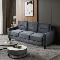 Mercer41 Velvet Upholstered 3 Seater Sofa With 4 Legs