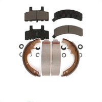 Front Rear Ceramic Brake Pads And Drum Shoes Kit For Dodge Ram 1500 Cadillac DeVille KCN-100322