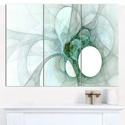 Made in Canada - Design Art 'White Fractal Angel Wings' Graphic Art Print Multi-Piece Image on Canvas