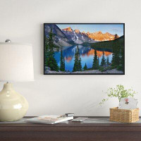 East Urban Home Beautiful Moraine Lake Canada - Floater Frame Photograph Print on Canvas