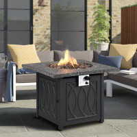 Freeport Park® Cathy 25'' H x 32'' W Magnesium Oxide Propane Outdoor Fire Pit Table