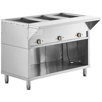 Electric 3 Well Steam Table - 208-240V, ENCLOSED CABINET