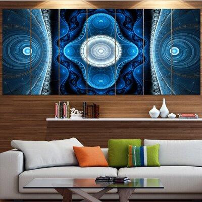 Made in Canada - Design Art 'Cabalistic Blue Fractal Design' Graphic Art Print Multi-Piece Image on Canvas in Arts & Collectibles