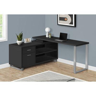 Latitude Run® Aijalon Computer Desk, Home Office, Corner, Storage Drawers, 72"L, L Shape, Work, Laptop, Metal in Desks