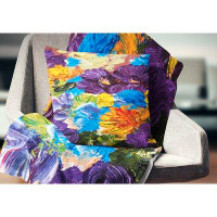 Made in Canada - The Twillery Co. Corwin Abstract Heavily Textured Flowers Pillow