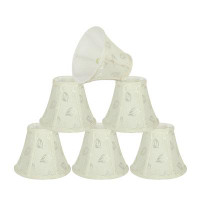 Aspen Creative Corporation 5" H Jacquard Textured Fabric Bell Lamp Shade ( Clip On ) in Off-White
