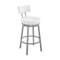 Wade Logan Zelda Swivel Counter Or Bar Stool In Metal With Faux Leather
