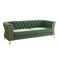 House of Hampton Modern Tufted Velvet Sofa for Living Room