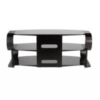 Ivy Bronx Metro 120 Contemporary TV Stand In Black Wood And Black Glass By Lumisource