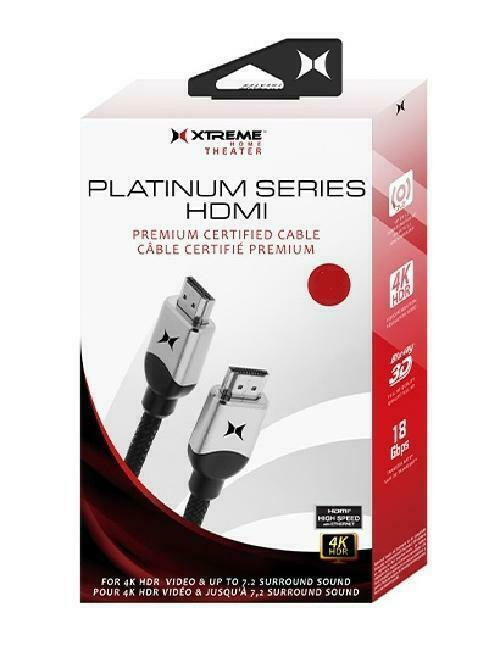 12ft. XTREME Premium Platinum Series HDMI High Speed Cable - Mesh Braided Cord - 4K HDR - 18Gbps - Black in General Electronics - Image 3