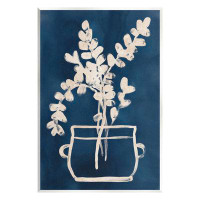 Stupell Industries Blue Plant Herbs Outline Wall Plaque Art By June Erica Vess