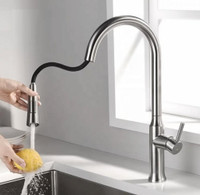High-Arc Pull-Out Kitchen Faucet Single Handle19.5 Brushed Nickel Finish