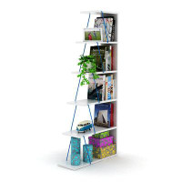 Ebern Designs Furnish Home Store Modern 5 Tier Ladder Bookshelf Organizers
