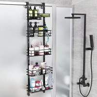 Rebrilliant Over The Door Shower Caddy Adjustable Hanging Organizer Shelf Rustproof With Hook,Shampoo Holder Bathroom Ra