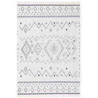 Union Rustic Duo Geometric Design Grey Cream Carpet Kilim Cotton Area Rug