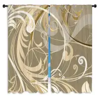 Wildon Home® Gilded twists Window Curtains  Cool pattern Opulent Drapes - 2 Panels