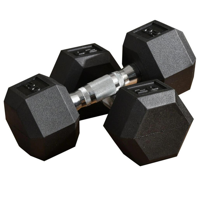 RUBBER DUMBBELLS WEIGHT SET, TOTAL 40LBS(20LBS EACH) DUMBBELL HAND WEIGHT FOR BODY FITNESS TRAINING FOR HOME OFFICE GYM, in Exercise Equipment