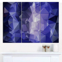Made in Canada - Design Art 'Blue Polygonal Mosaic Pattern' Graphic Art Print Multi-Piece Image on Canvas