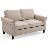 Charlton Home 2 Seater Loveseat Sofa, Mid Century Modern Couches For Living Room, Button Tufted Sofa