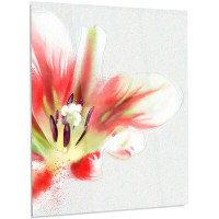 Made in Canada - Design Art 'Large Watercolor Red Tulip Flower' Painting Print on Metal