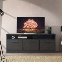 Latitude Run® Holland Contemporary TV Stand With Three Soft-Closing Doors In Dark Gray